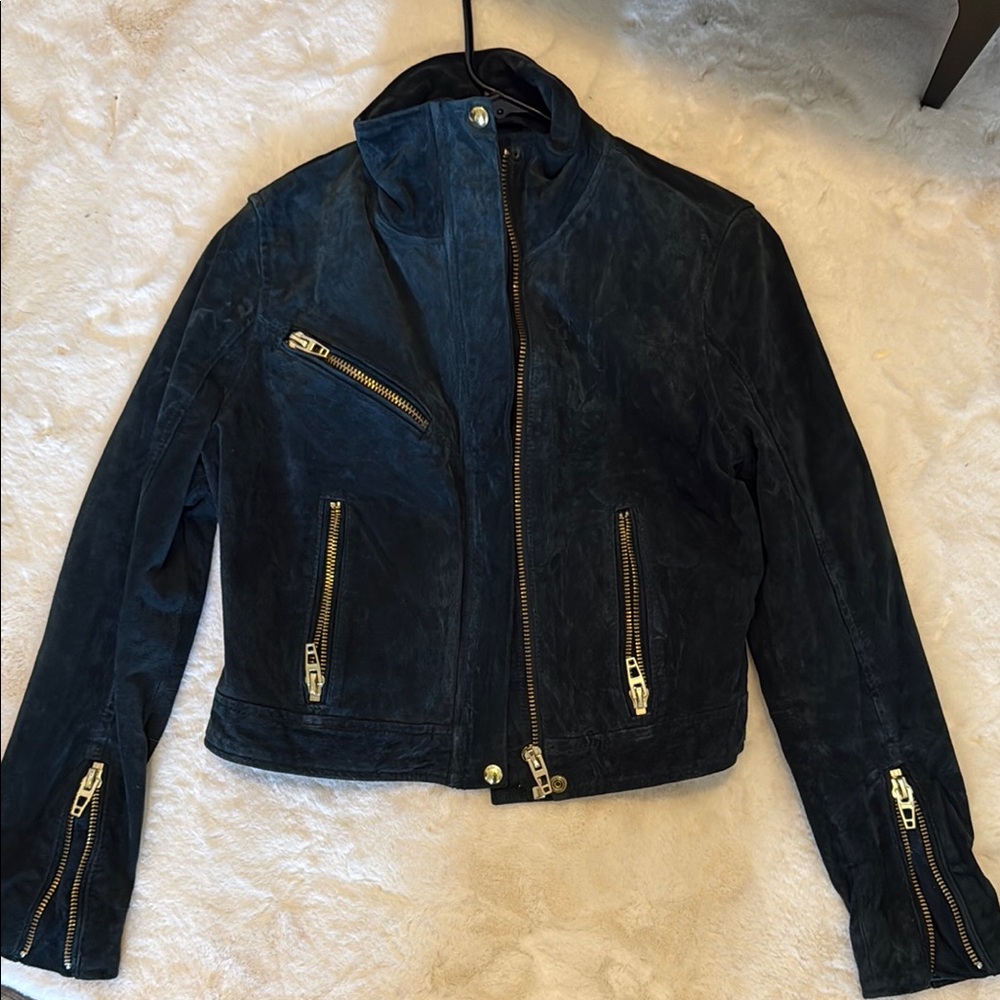 Blank NYC Black Leather Jacket with Edgy Design